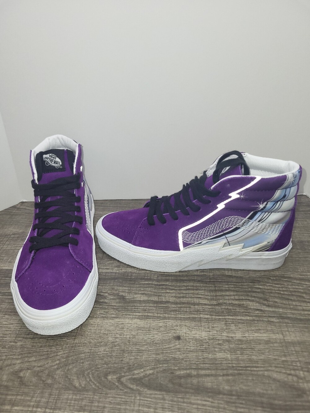 Vans Sk8-Hi Lightning Bolt Purple Suede Womens Size 8 Shoes Sneakers New
